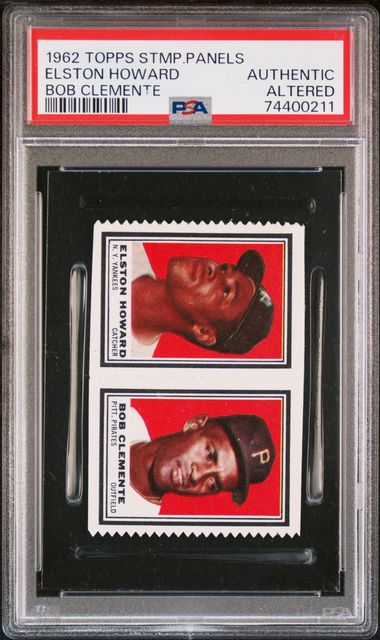 1962 Topps Stamp Panels Bob Clemente Elston Howard PSA Authentic