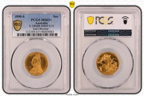 1890-S Sov S-3868B DISH S14 2nd Obverse MS63+ 