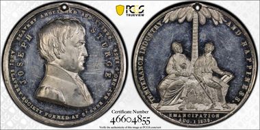 1839 Medal BHM-1893 Anti-Slavery Society MS63PL