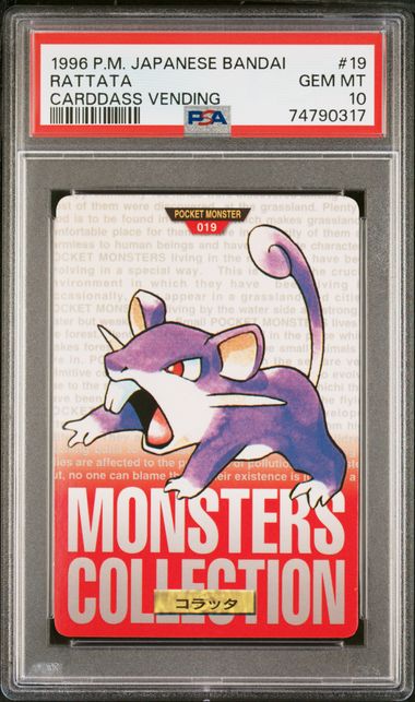 Rattata card PSA 10, cert 74790317