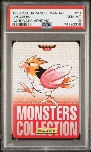 Spearow card PSA 10, cert 74790318