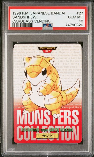Sandshrew card PSA 10, cert 74790320