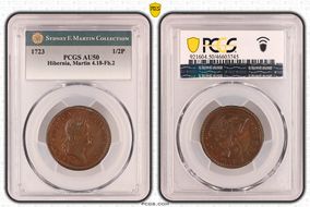 1723 1/2P Hibernia, Martin 4.18-Fb.2 AU50BN