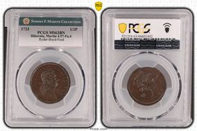 1723 1/2P Hibernia, Martin 4.57-Fa.4 MS63BN