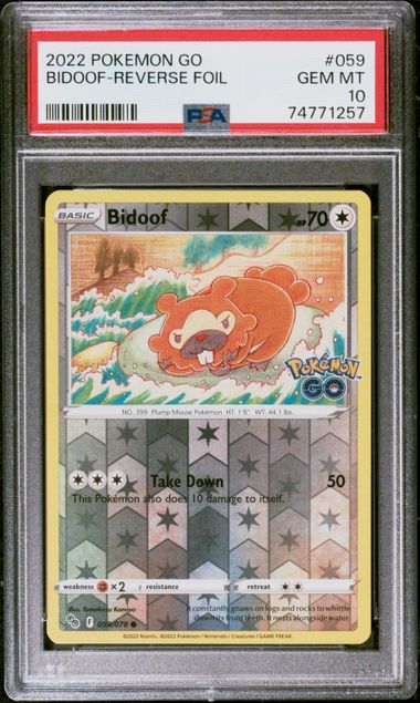 2022 Pokemon Go [Ditto] #059 Bidoof-Reverse Foil PSA 9 on Goldin Marketplace