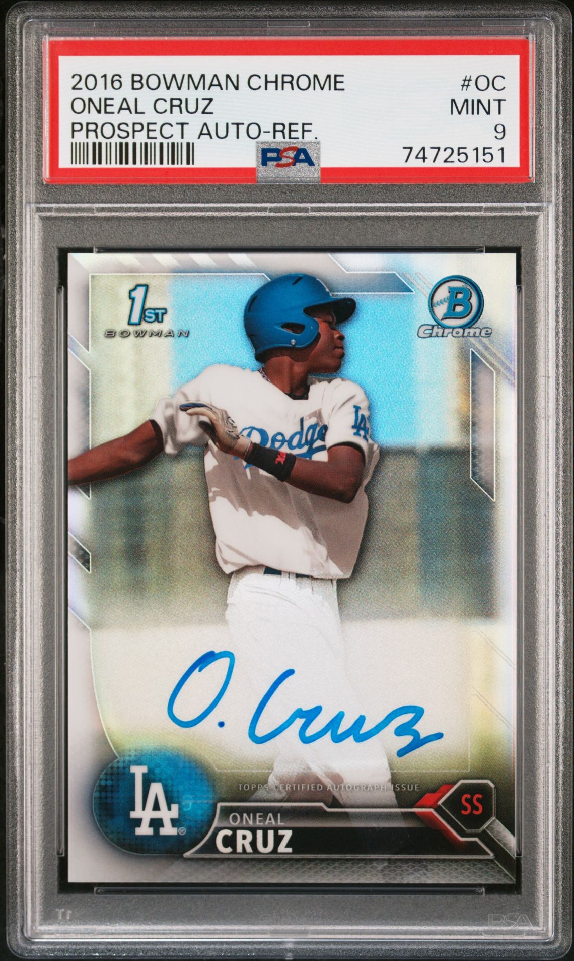 2016 Bowman BOWMAN CHROME PROSPECTS AUTOGRAPHS Refractor #OC Oneal Cruz front