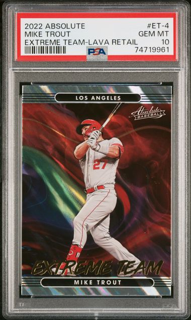 2022 Panini Absolute Extreme Team Mike Trout #Et-4 (Extreme Team-Lava Retail) Gem Mt 10 front