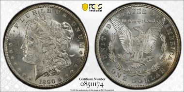 1890-CC $1 Tailbar MS63