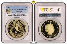 2005 $1 Living Icons-Kangaroo PR69DCAM