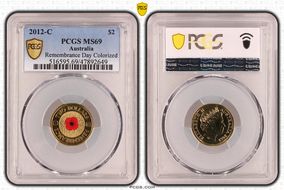 2012-C $2 Remembrance Day Colorized MS69