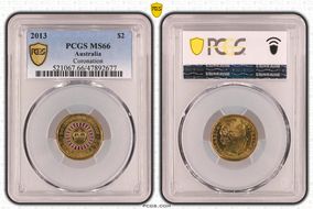 2013 $2 Coronation Colorized MS66