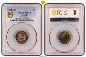 2013-C $2 Coronation Colorized MS68