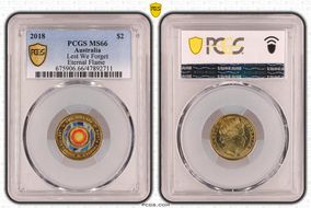 2018 $2 Lest We Forget Eternal Flame Colorized MS66