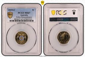 2019-C $2 Police Remembrance Colorized MS67