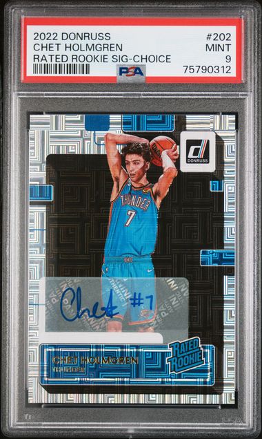 2022 Panini Donruss RATED ROOKIE SIG-CHOICECertificationPrimary Signer (1 Signer)CHET HOLMGREN #202 Chet Holmgren front