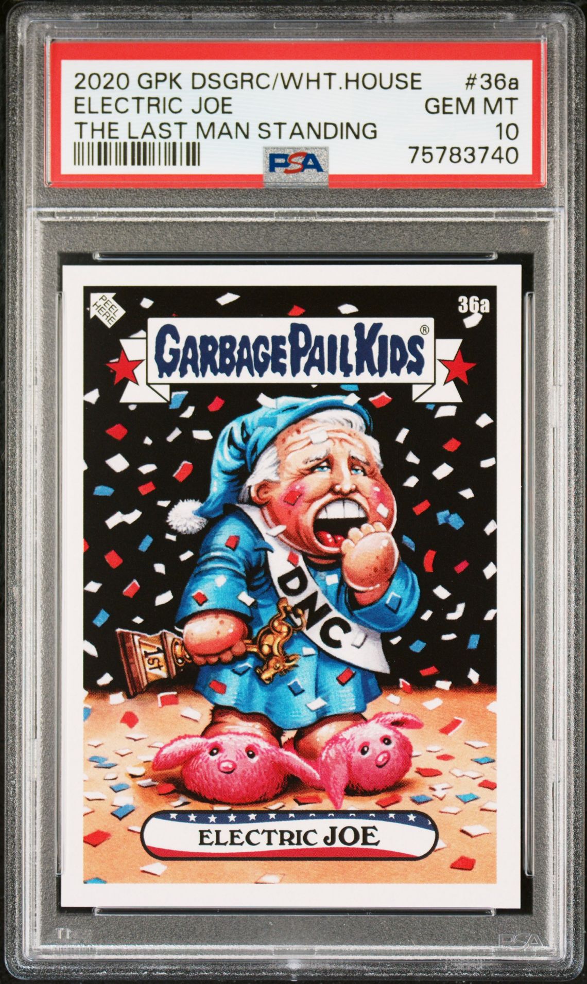 2020 Topps GARBAGE PAIL KIDS DISGRACE TO THE WHITE HOUSE THE LAST MAN STANDING #36A Electric Joe front