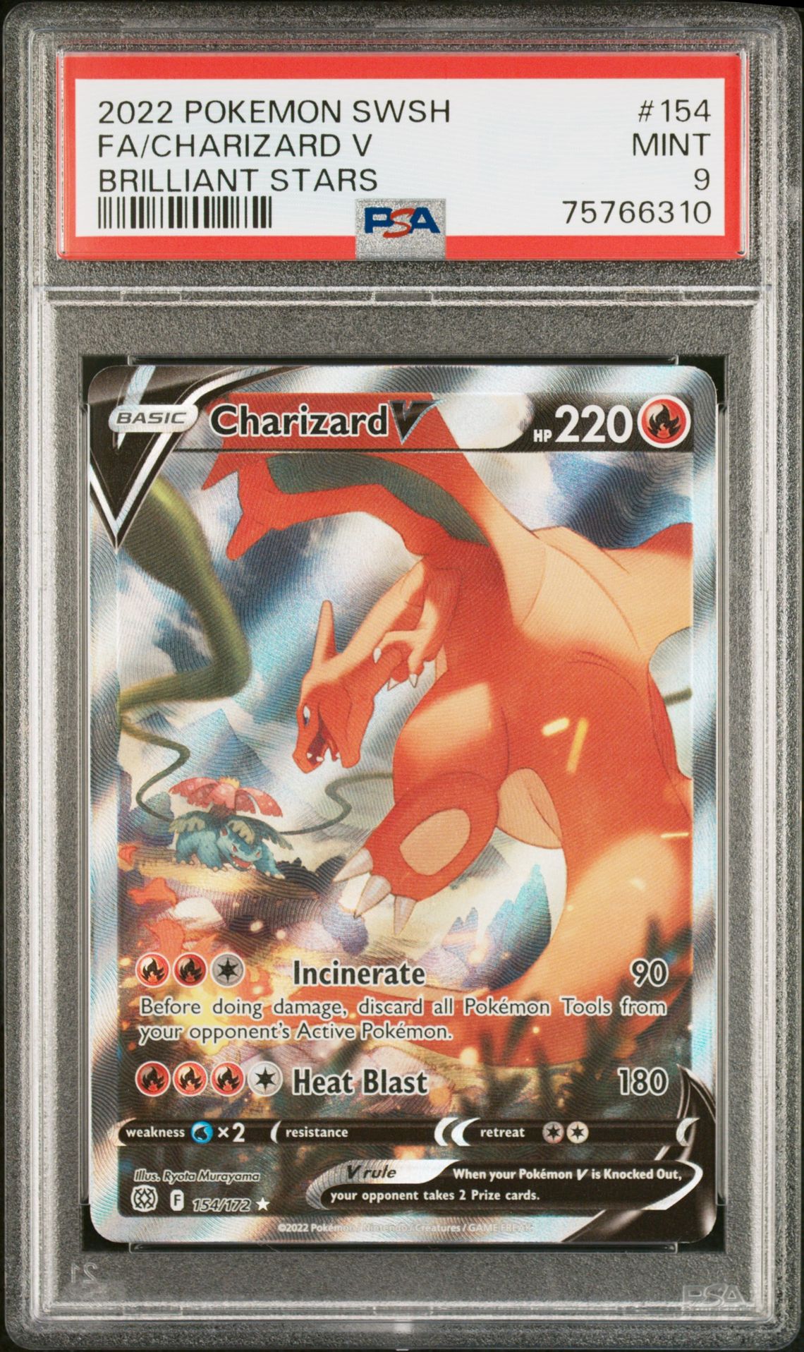 2022 Pokemon POKEMON SWORD & SHIELD BRILLIANT STARS #154 Fa/Charizard V front