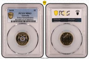 2019 $2 Police Remembrance Colorized MS63