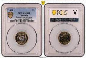 2019 $2 Police Remembrance Colorized MS67