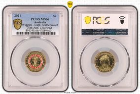 2021 $2 Wiggles - Capt. Feathersword 30th Ann. Colorized MS66