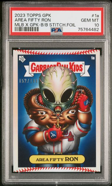2022 Topps TOPPS GARBAGE PAIL KIDS GPK X MLB SERIES 2 ALEX PARDEE BASEBALL STITCHING FOIL #1a Area Fifty Ron front