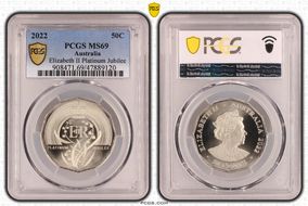 2022 50C Elizabeth II Platinum Jubilee MS69