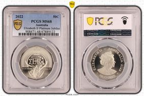 2022 50C Elizabeth II Platinum Jubilee MS68