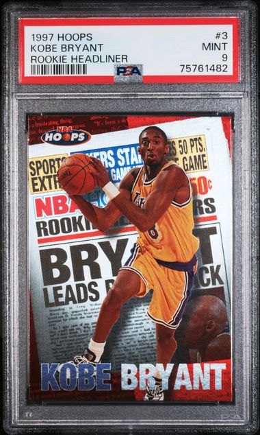 1997-98 Hoops Rookie Headliner #3 Kobe Bryant – PSA MINT 9