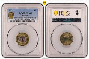 2021 $2 Indigenous Military Service Colorized MS66