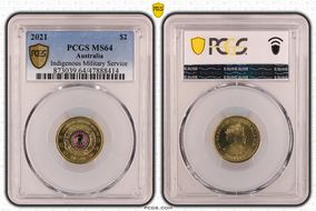 2021 $2 Indigenous Military Service Colorized MS64