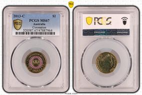 2013-C $2 Coronation Colorized MS67