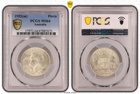 1952(m) Florin KM-48  Ag MS64