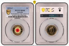 2022-C $2 Remembrance Day Colorized MS68