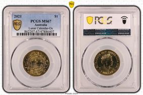 2021 $1 Lunar Calendar-Ox MS67