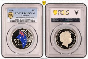 2000 50C Millennium - Colorized PR69DCAM