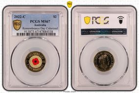 2022-C $2 Remembrance Day Colorized MS67
