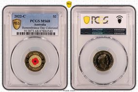 2022-C $2 Remembrance Day Colorized MS68