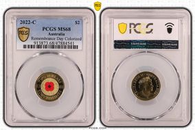 2022-C $2 Remembrance Day Colorized MS68