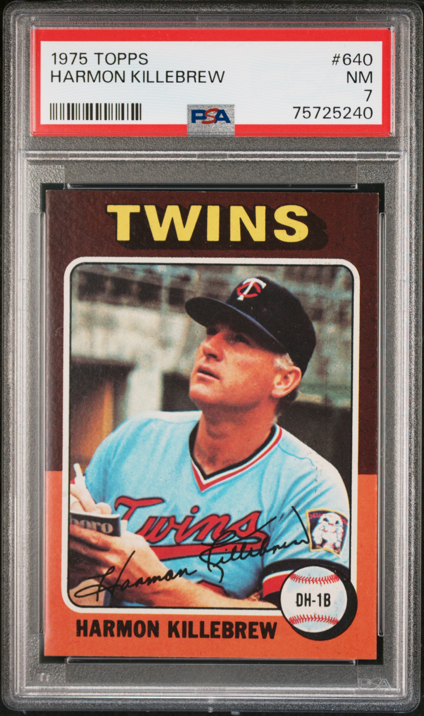 1975 TOPPS #640 HARMON KILLEBREW PSA 7