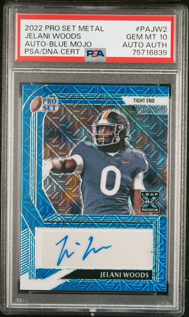 NFL 2022 Leaf Pro Set Metal Jelani Woods 220 Autographed Trading Card  90-JW1 Rookie Prospect - ToyWiz