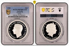 2000 50C George VI Silver PR70DCAM
