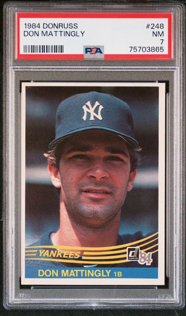 1984 Donruss Don Mattingly Rookie Baseball Card #248 PSA 7 NM