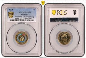 2020 $2 Women's T20 World Cup Colorized MS66