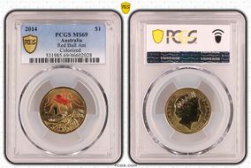 2014 $1 Red Bull Ant Colorized MS69