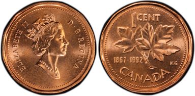 1992 1C 125th Anniversary MS66RD