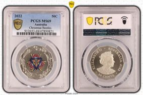 2022 50C Christmas Beetles Colorized MS69