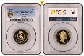 1986 $1 Peace PR69DCAM