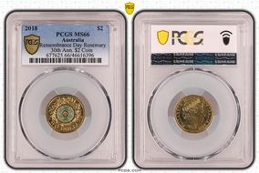 2018 $2 Remembrance Day Rosemary 30th Ann. $2 Coin Colorized MS66