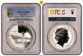 2011 $1 Princes Bridge Melbourne MS69