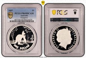 2007 $1 Kangaroo Ag-Rolf Harris Ag PR69DCAM